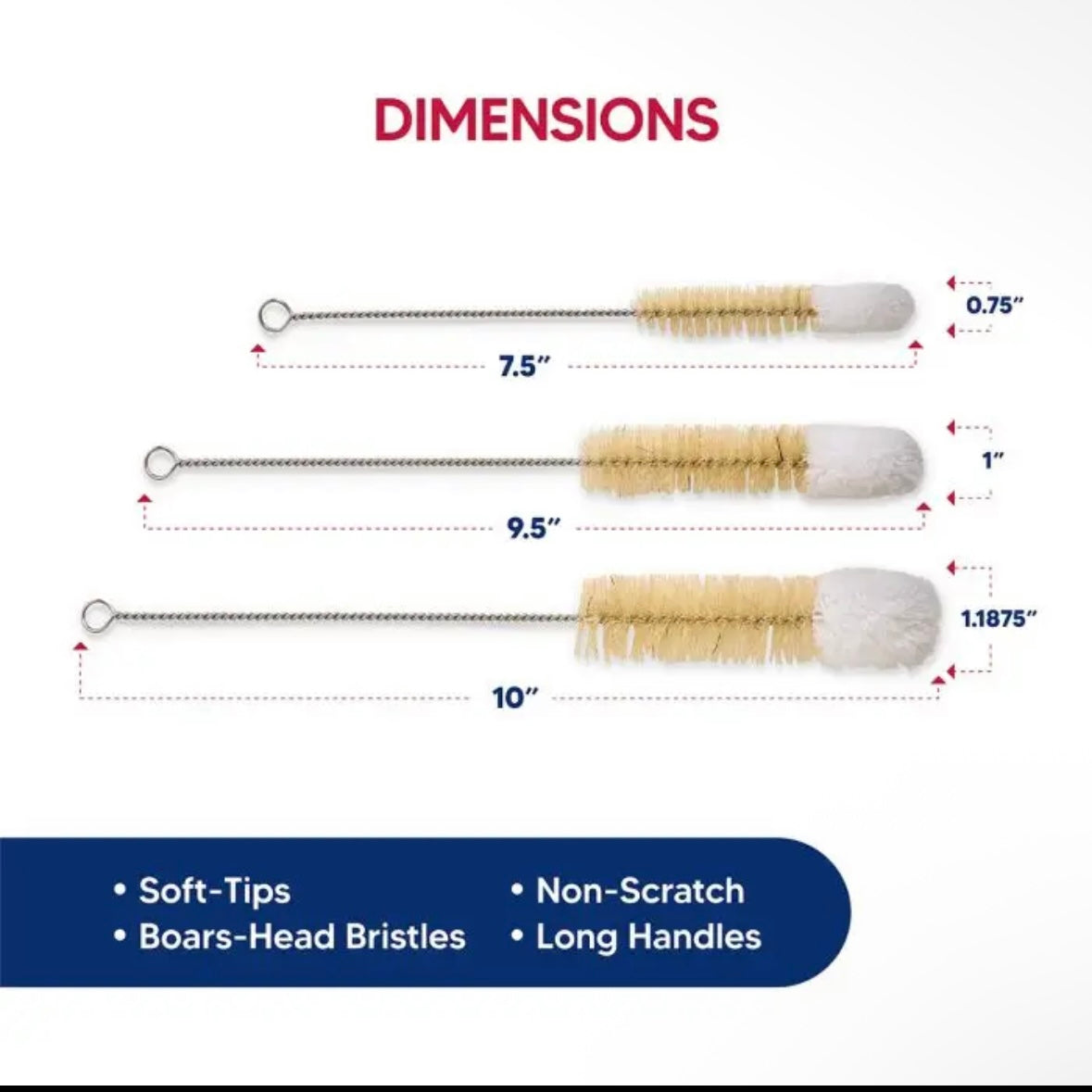 Soft Tip Cleaning Brushes - 3 pack
