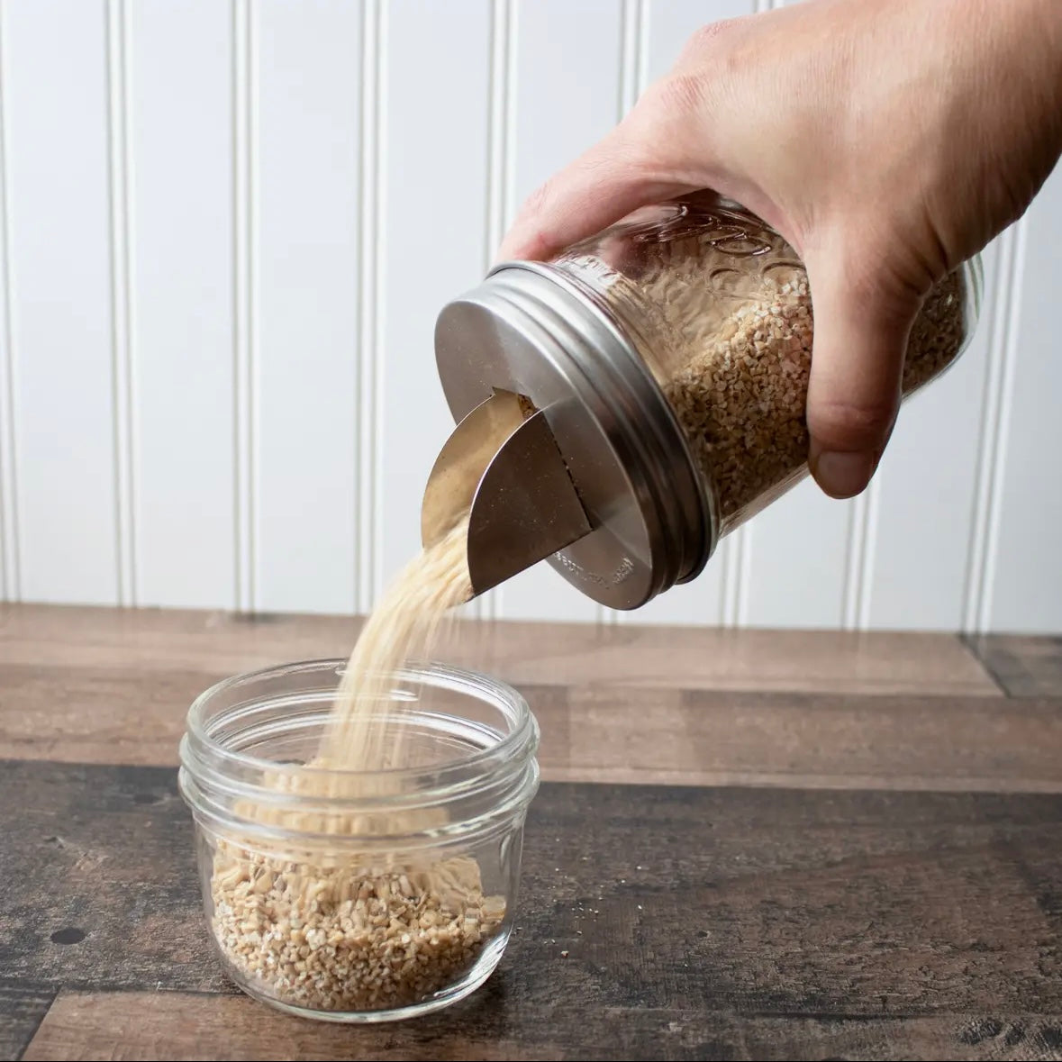 Grain Dispenser Lid for Mason Jar 2-pack