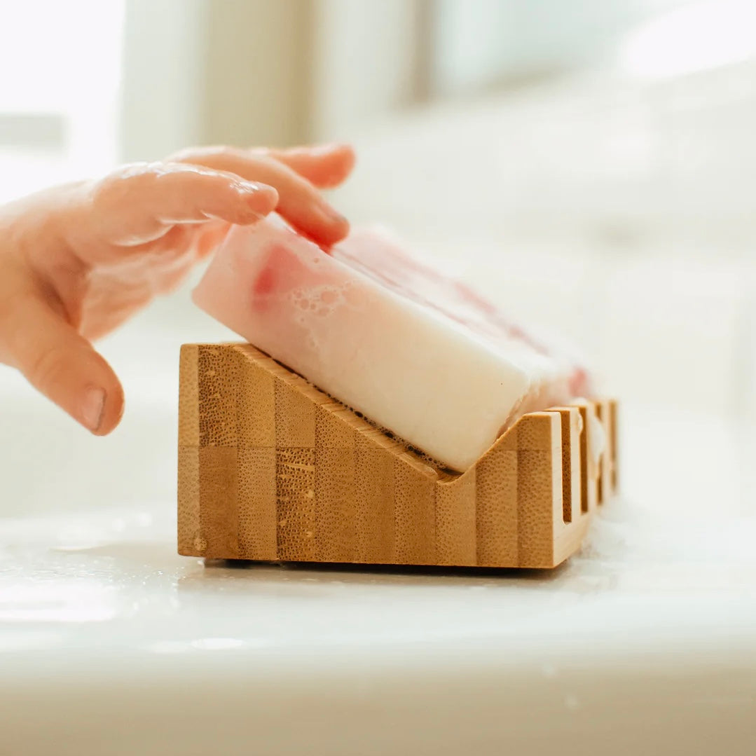 Slanted Wooden Soap Dish