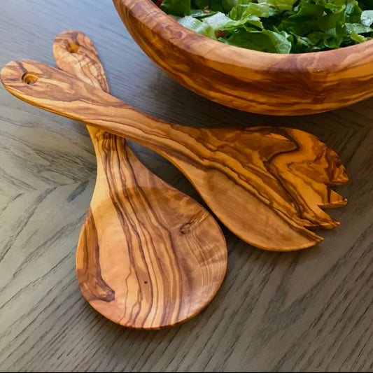 Olive Wood Salad & Serving Spoons
