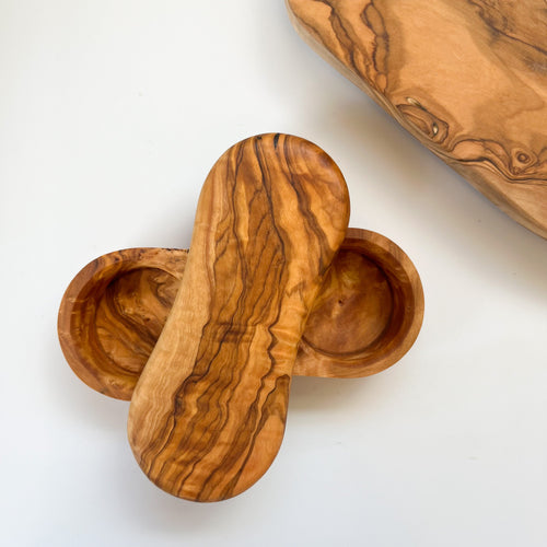 Olive Wood Salt & Pepper Keeper